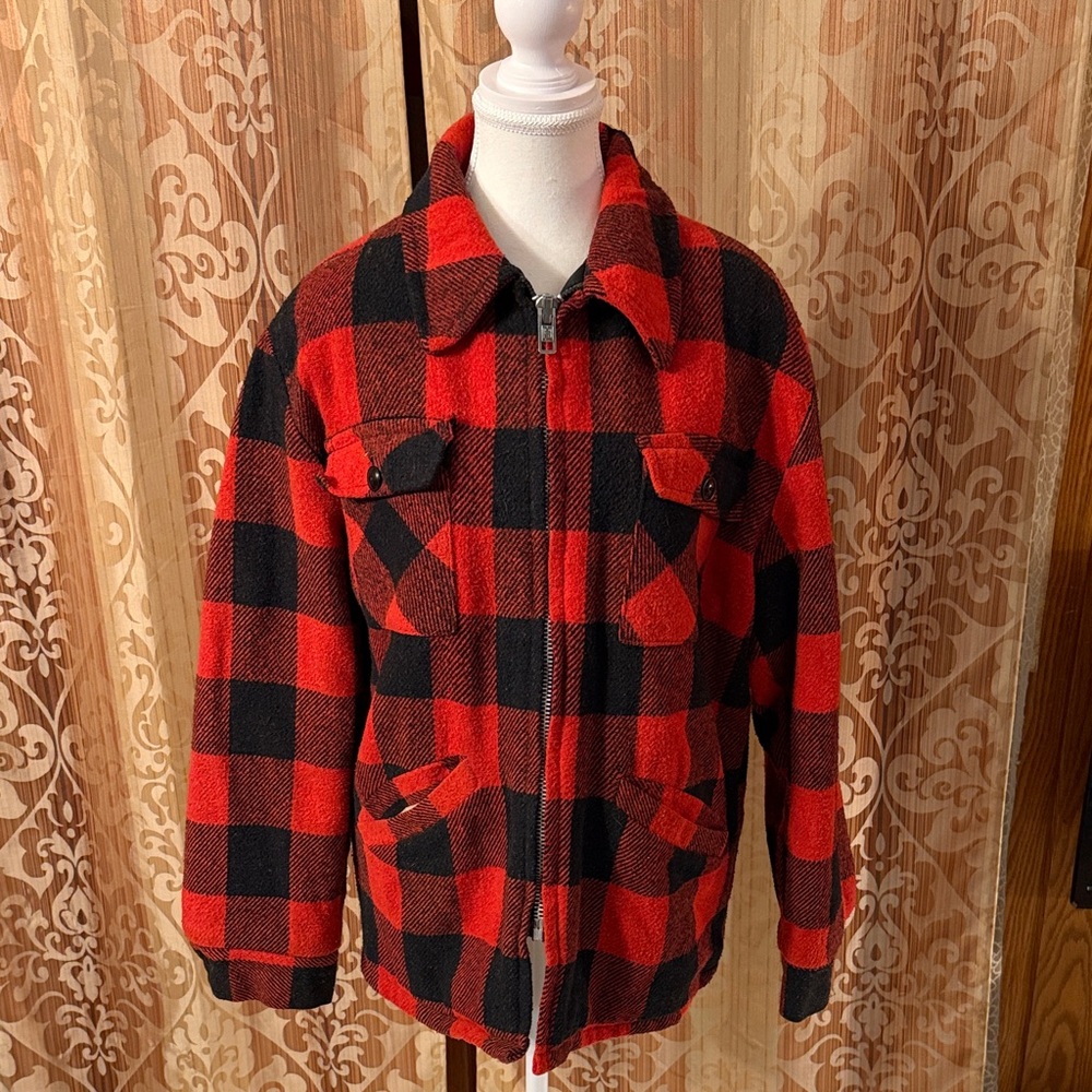 Red and Black Plaid Men’s Jacket